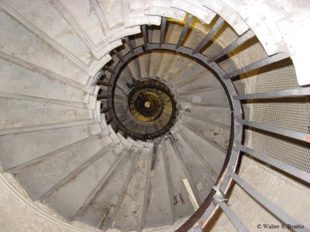 Stairs going up to the top of the Monument to the Great Fire of London